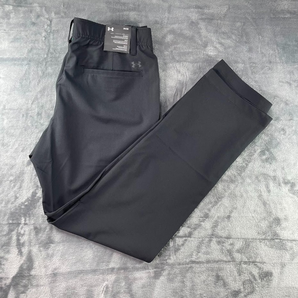 Under Armour Storm GOLF Pants UA Drive Tapered Mens Size 34x32 Black Rain Repel